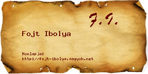 Fojt Ibolya névjegykártya